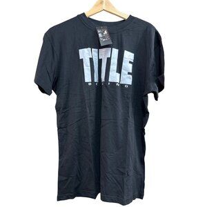 Title Boxing Tee Black Logo Block Short Sleeve Men's Large NWT